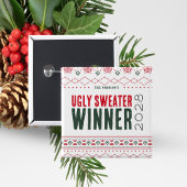 Ugly Sweater Contest Winnaar Prijs Button