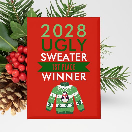 Ugly Sweater Contest Winnaar Prijs Button