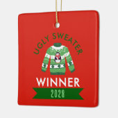 Ugly Sweater Contest Winnaar Prijs Keramisch Ornament (Links)