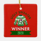 Ugly Sweater Contest Winnaar Prijs Keramisch Ornament (Voorkant)