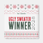 Ugly Sweater Contest Winnaar Prijs Magneet (Voorkant)