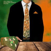 Ugly Sweater Cool Animals Sinaasappel Groen Stropdas