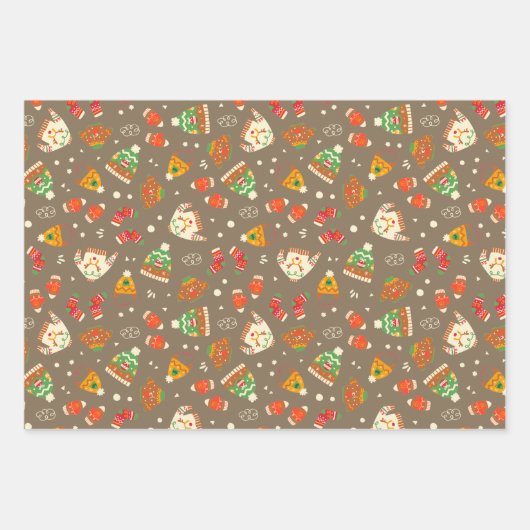 Ugly Sweater Cozy kerstset van 3 Inpakpapier Vel (Voorkant)