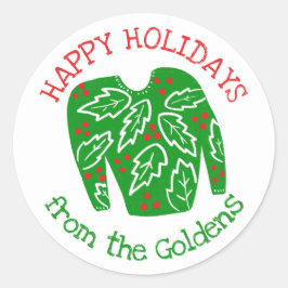 Ugly Sweater CUSTOM Vakantie Kerstmis Ronde Sticker