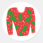 Ugly Sweater CUSTOM Vakantie Kerstmis Ronde Sticker (Voorkant)