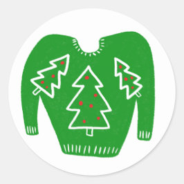 Ugly Sweater CUSTOM Vakantie Kerstmis Ronde Sticker