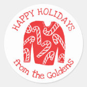 Ugly Sweater CUSTOM Vakantie Kerstmis Ronde Sticker (Voorkant)