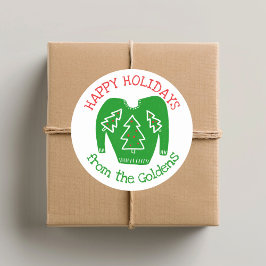 Ugly Sweater CUSTOM Vakantie Kerstmis Ronde Sticker
