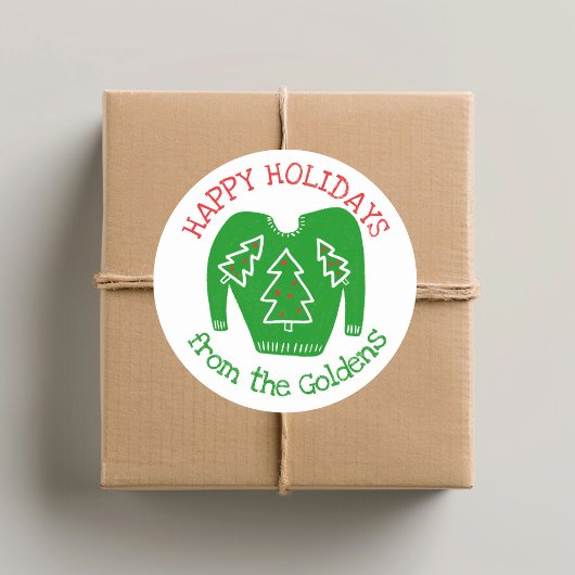 Ugly Sweater CUSTOM Vakantie Kerstmis Ronde Sticker