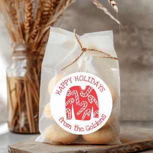 Ugly Sweater CUSTOM Vakantie Kerstmis Ronde Sticker