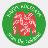 Ugly Sweater CUSTOM Vakantie Kerstmis Ronde Sticker (Voorkant)