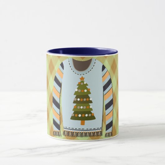 Ugly Sweater Cute in Green and Blue Mug Mok (Midden)