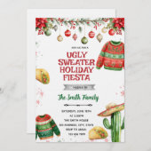 Ugly Sweater Fiesta Christmas party Invitation Kaart (Voorkant / Achterkant)