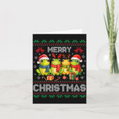 Ugly Sweater Frogs Santa Hat Reindeer Xmas Frog Lo Kaart (Voorkant)