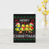 Ugly Sweater Frogs Santa Hat Reindeer Xmas Frog Lo Kaart (Gele Bloem)