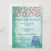 Ugly Sweater Get Together Holiday Party Kaart (Achterkant)