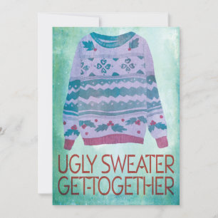 Ugly Sweater Get Together Holiday Party Kaart