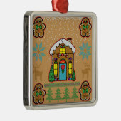 Ugly Sweater Gingerbrood House Mannen Metalen Ornament (Rechts)