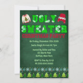 Ugly Sweater Green Chalkboard kerstparty Kaart (Voorkant)