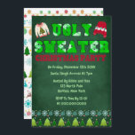 Ugly Sweater Green Chalkboard kerstparty Kaart<br><div class="desc">Je zal van deze groene kartontexturen houden met een zweettypografie met lelijke zweet in rood en groen. Geweldig voor je lelijke zweet kerstfeest!</div>