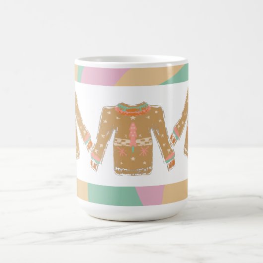 Ugly Sweater Groovy Kerstroze Earthy Koffiemok (Center)