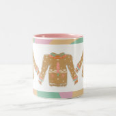 Ugly Sweater Groovy Kerstroze Earthy Tweekleurige Koffiemok (Center)