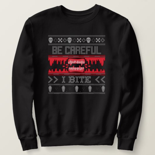 Ugly Sweater Halloween Dracula Bite Sweater (Design voorkant)