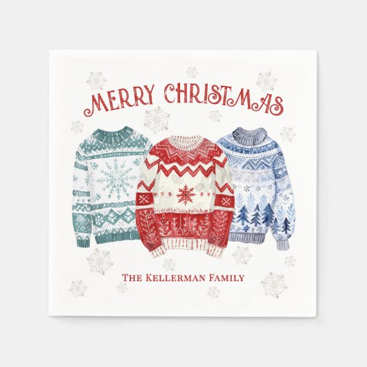 Ugly Sweater Holiday Christmas Party Servet (Voorkant)