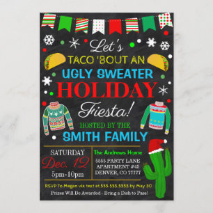 Ugly Sweater Holiday Fiesta Invitation Kaart