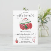 Ugly Sweater Holiday Kerstparty Kaart (Staand voorkant)