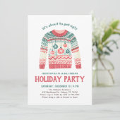 Ugly Sweater Holiday Kerstparty Kaart (Staand voorkant)