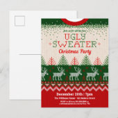 Ugly Sweater Holiday Party Invitation Feestdagenkaart (Voorkant / Achterkant)