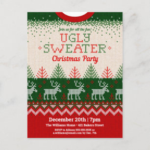 Ugly Sweater Holiday Party Invitation Feestdagenkaart