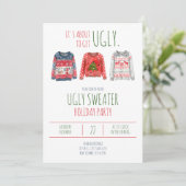 Ugly Sweater Holiday Party Invitation Kaart (Staand voorkant)