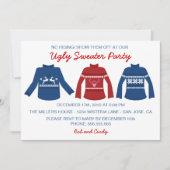 Ugly Sweater Holiday Party Invitation Kaart (Voorkant)