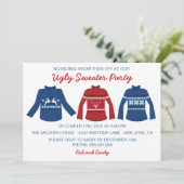 Ugly Sweater Holiday Party Invitation Kaart (Staand voorkant)
