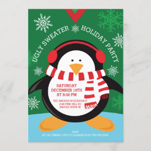 Ugly Sweater Holiday Party Invitation Kaart