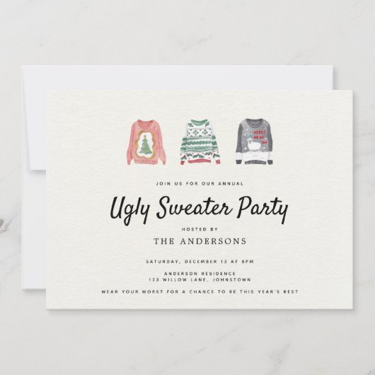 Ugly Sweater Holiday Party Kaart (Voorkant)