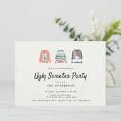 Ugly Sweater Holiday Party Kaart (Staand voorkant)