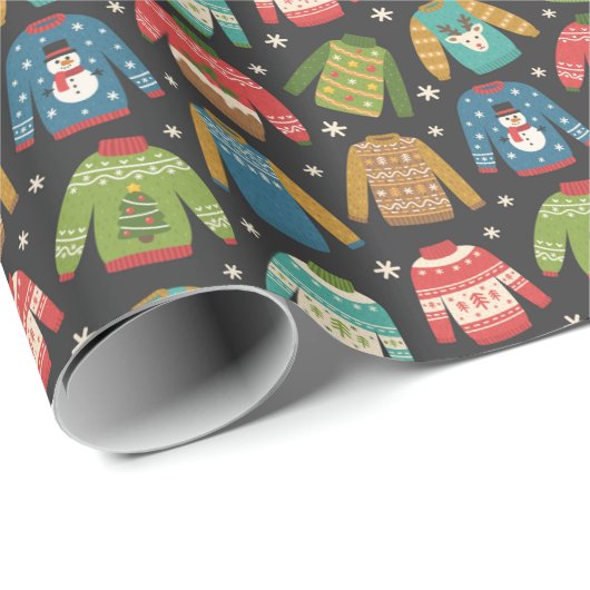 Ugly Sweater Holiday Pattern Cadeaupapier (Rol Hoek)