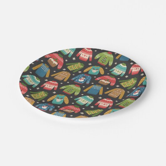 Ugly Sweater Holiday Pattern Papieren Bordje (Gekanteld)