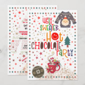 Ugly Sweater Hot Chocolate Christmas Party Kaart (Voorkant / Achterkant)