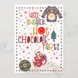 Ugly Sweater Hot Chocolate Christmas Party Kaart