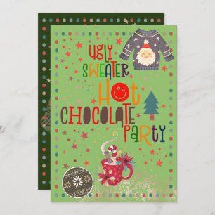 Ugly Sweater Hot Chocolate Green-kerstfeest Kaart