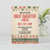 Ugly sweater Invitation | Christmas Holiday Invite Kaart (Staand voorkant)