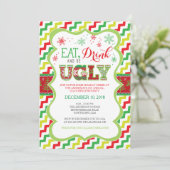 Ugly Sweater Invitation Kaart (Staand voorkant)