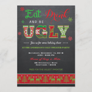 Ugly Sweater Invitation / Ugly Sweater Invite Kaart