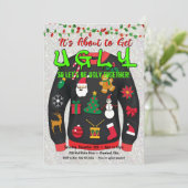 Ugly Sweater Invitations, Ugly Sweater Party Kaart (Staand voorkant)