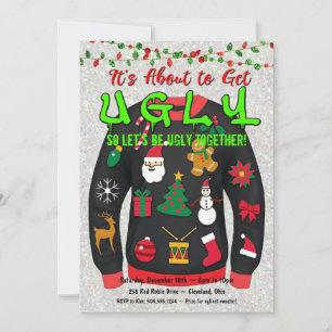 Ugly Sweater Invitations, Ugly Sweater Party Kaart