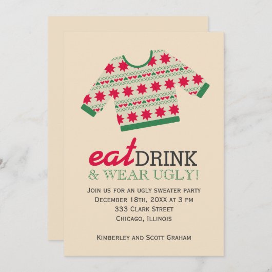 Ugly Sweater Kaart (Voorkant / Achterkant)